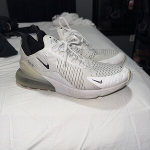 Nike Air Max 270 White and Black Athletic Shoes